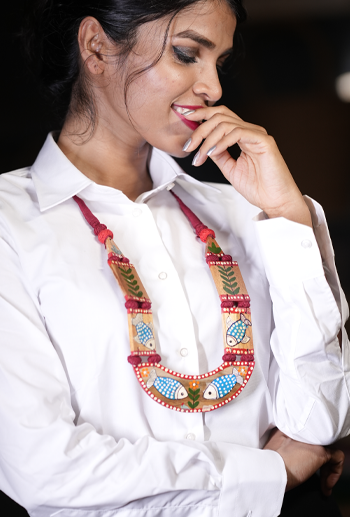 Hand-Painted Tribal Necklace